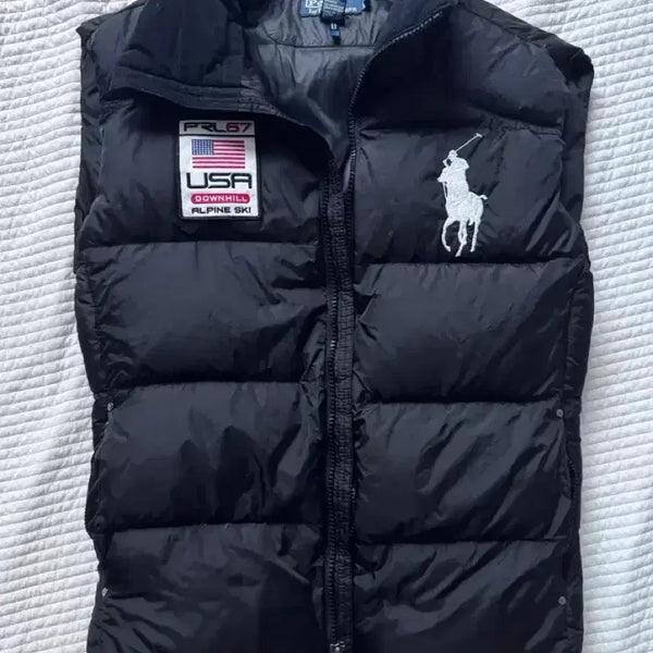 [BUNJANG] Polo Ralph Lauren Big Pony Flag Puffer Vest / 폴로 빅포니 성조기 패딩조끼