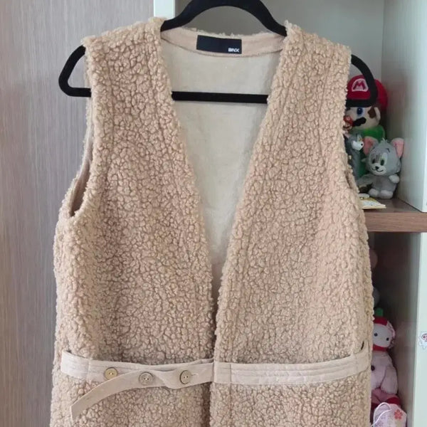 [BUNJANG] BNX Fleece Vest Beige / BNX 뽀글이 조끼 (베이지색)
