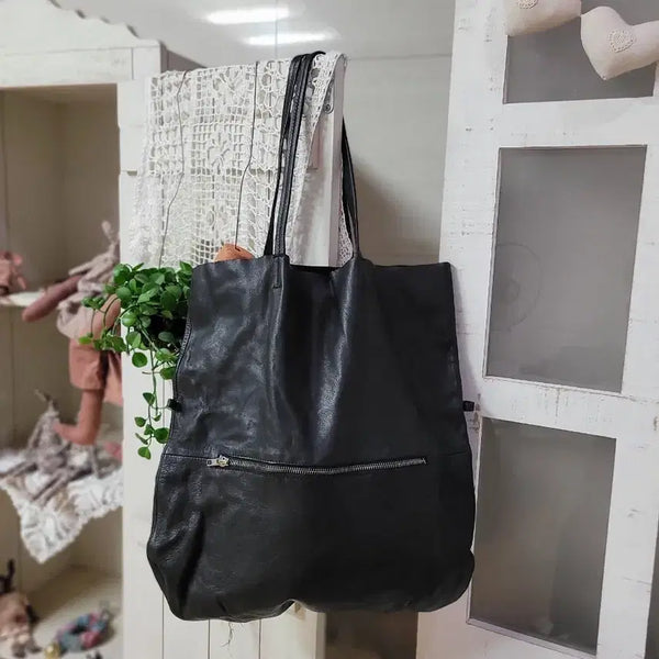 [BUNJANG] COACH Black Leather Shoulder Bag / 정품코스 블랙가죽 숄더백