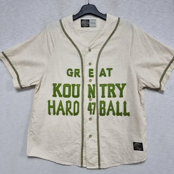 [BUNJANG] Kapital Linen Baseball Jersey / 캐피탈 린넨 야구 저지 남자105사이즈ㅡ0414ㅁㅁ
