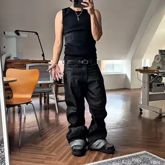 [BUNJANG] FOG Service Selvedge Flare Game Pants Size 1 / 포그서비스 셀피지 플레어 데님팬츠 1사이즈