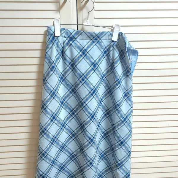 [BUNJANG] Vintage Check Midi Skirt / 빈티지 구제 체크 치마