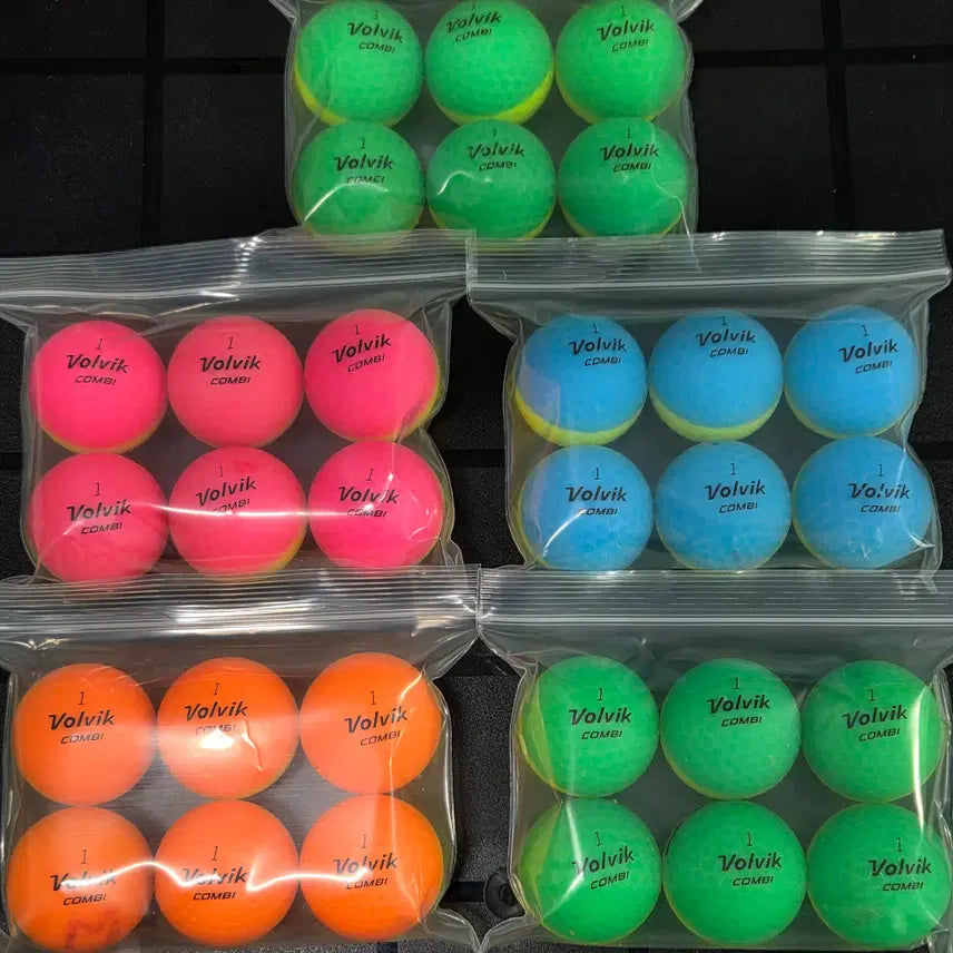 [BUNJANG] Volvik Combi A-Grade 3-Piece Matte Half & Half Color Lost Golf Balls (30-Count) / 볼빅 콤비 A급 3피스 무광 반반볼 30구 컬러 로스트볼 중고골프공