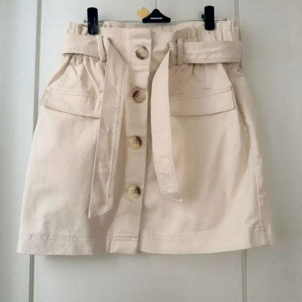 [BUNJANG] ZARA Ivory Button Skirt / ZARA 아이보리 버튼 스커트