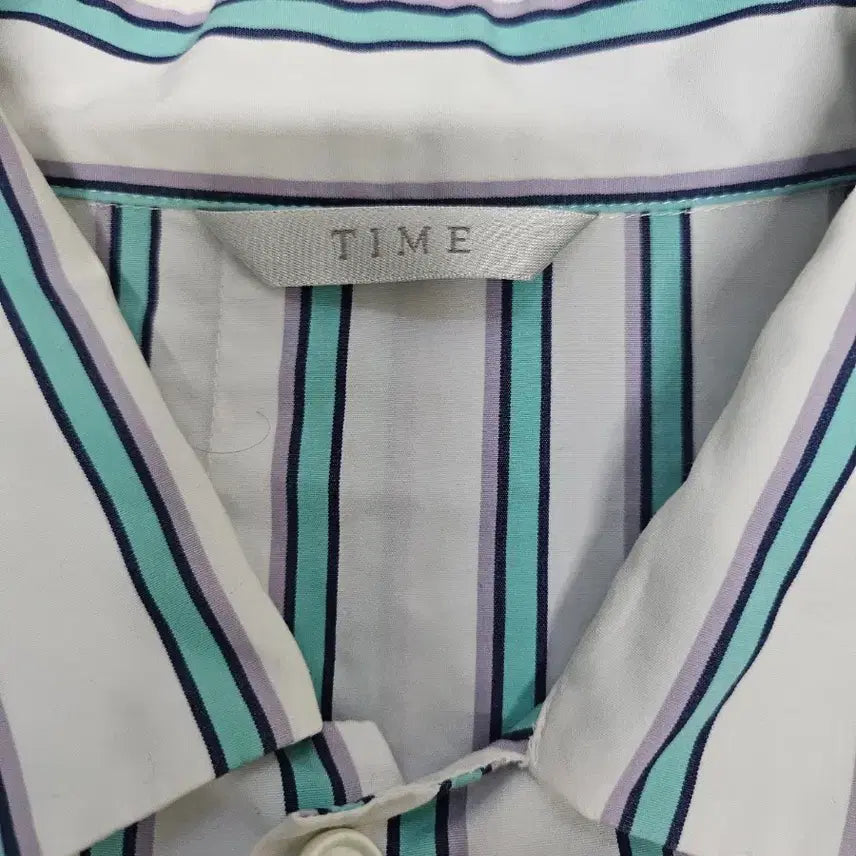[BUNJANG] Time Men's Striped Long-Sleeve Shirt Size 105 / 타임 남성 스트라이프긴팔셔츠 105사이즈