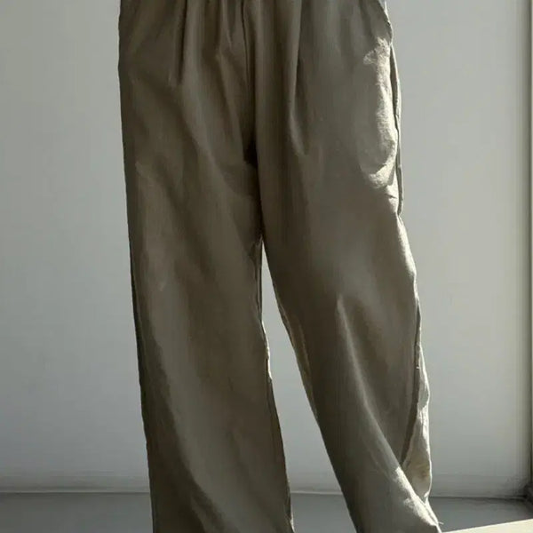 [BUNJANG] 26ss Linen Wide Pants Khaki/Black (Set of 2) / 26ss 린넨 와이드 팬츠 카키/블랙 L(30~32)사이즈 일괄 판매.