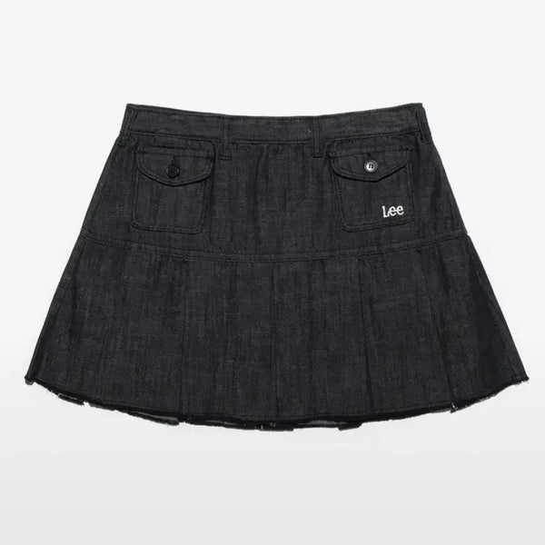 [BUNJANG] Lee Women's Cotton Pleated Skirt Black / Lee 리 우먼 코튼 플리츠 스커트 블랙