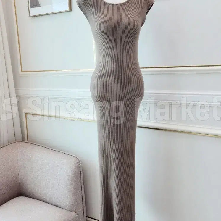 [BUNJANG] Women's Long Ribbed Knit Dress Glam Fit / [빠른발송] 말랑원피스 롱 니트 골지 섹시 글램