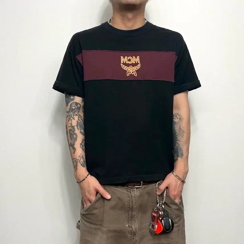 [BUNJANG] MCM 90s Vintage Cropped T-Shirt / 90s MCM 엠씨엠 빈티지 크롭 반팔티셔츠