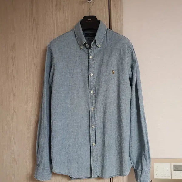 [BUNJANG] Polo Ralph Lauren Chambray Shirt Slim Fit L / 폴로랄프로렌 샴브레이 셔츠 데님셔츠 남방 슬림핏 L