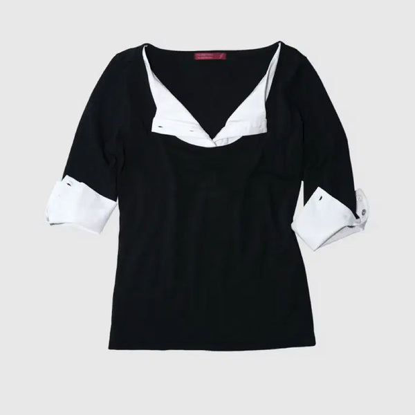 [BUNJANG] Innyang Inharmony Layered Top Black / 인앤양인하모니 레이어드 탑 블랙