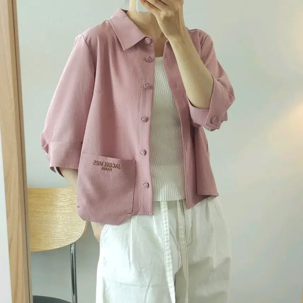 [BUNJANG] Jacquemus Pink 7/10 Sleeve Shirt / (55)여성 7부 셔츠 핑크 W4483