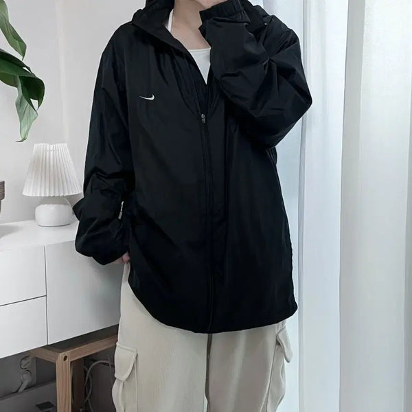 [BUNJANG] Nike Black Swoosh Windbreaker XXL / 나이키 블랙 스우시 바막 [ XXL ]