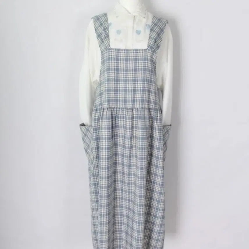 [BUNJANG] Vintage Check Suspender Dress / 체크멜빵 빈티지원피스