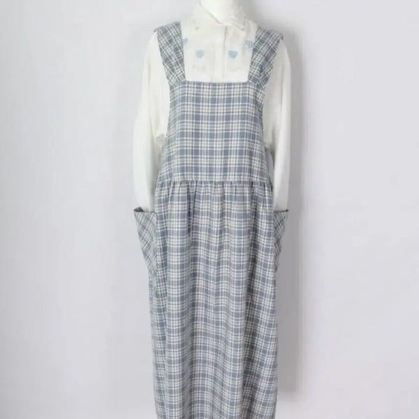[BUNJANG] Vintage Check Suspender Dress / 체크멜빵 빈티지원피스