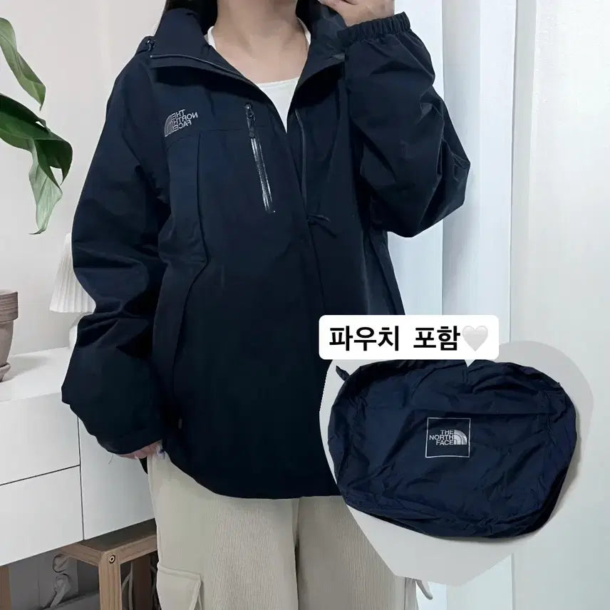 [BUNJANG] The North Face Navy DRYVENT Hooded Windbreaker Jacket (105) / 노스페이스 네이비 DRYVENT 바막 [ 105 ]
