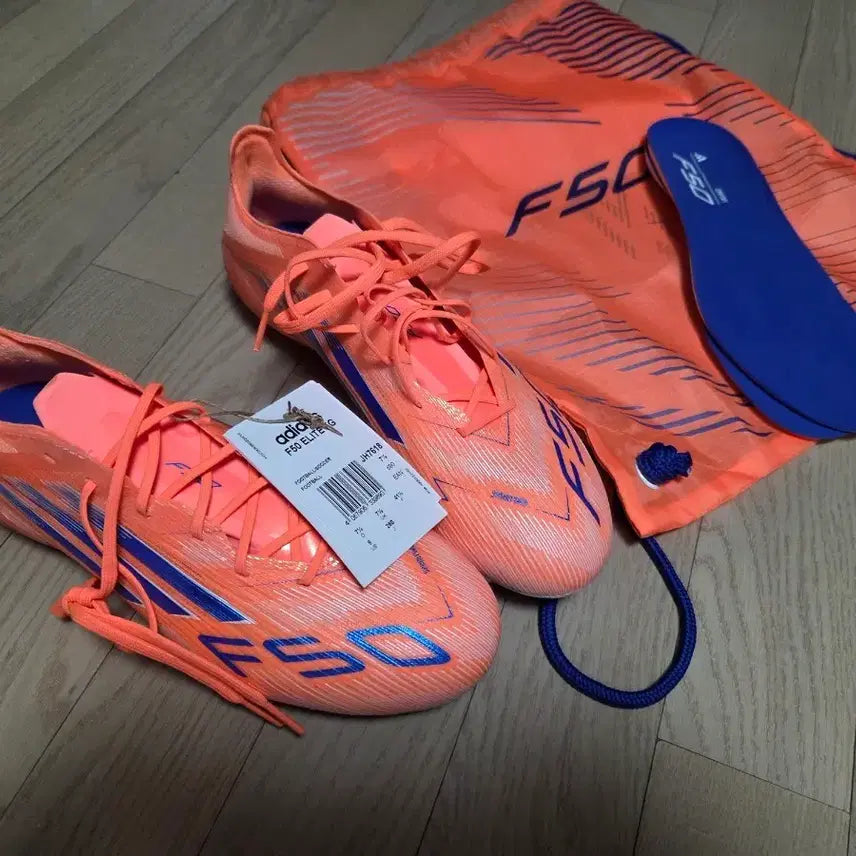 [BUNJANG] Adidas F50 Elite FG Soccer Cleats Orange Blue 260 / 아디다스 F50 엘리트 축구화 오렌지 블루 260