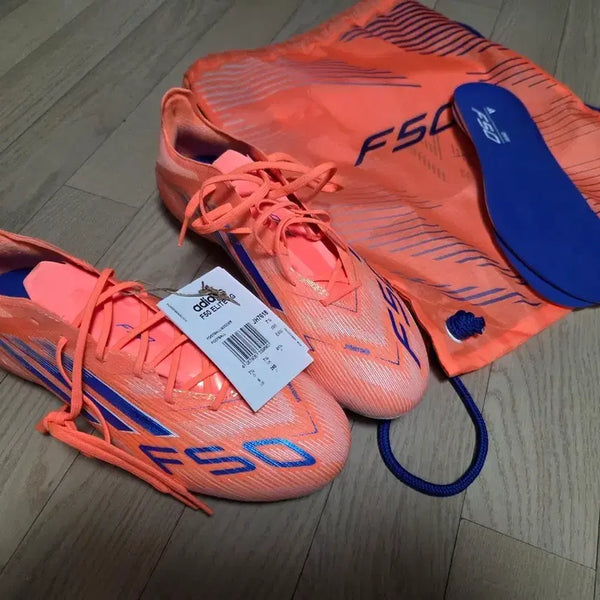 [BUNJANG] Adidas F50 Elite FG Soccer Cleats Orange Blue 260 / 아디다스 F50 엘리트 축구화 오렌지 블루 260