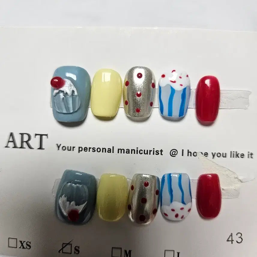 [BUNJANG] Handmade Character Nail Tips Set (3 Types) / 케릭터 수제 네일팁 3종세트