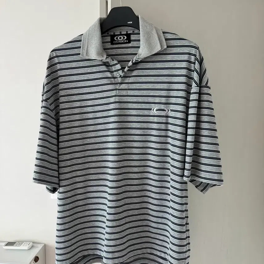 [BUNJANG] C.S.C. Double Collar Polo Blue Stripe / Csc civision 더블 카라 폴로 그레이 블루 스트라이프