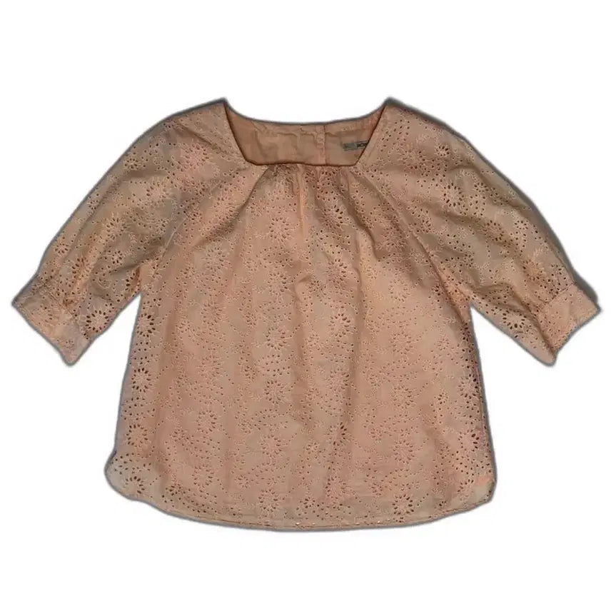 [BUNJANG] BCBG Punching Cotton Blouse Peach / BCBG 펀칭 면 블라우스 피치 55-66