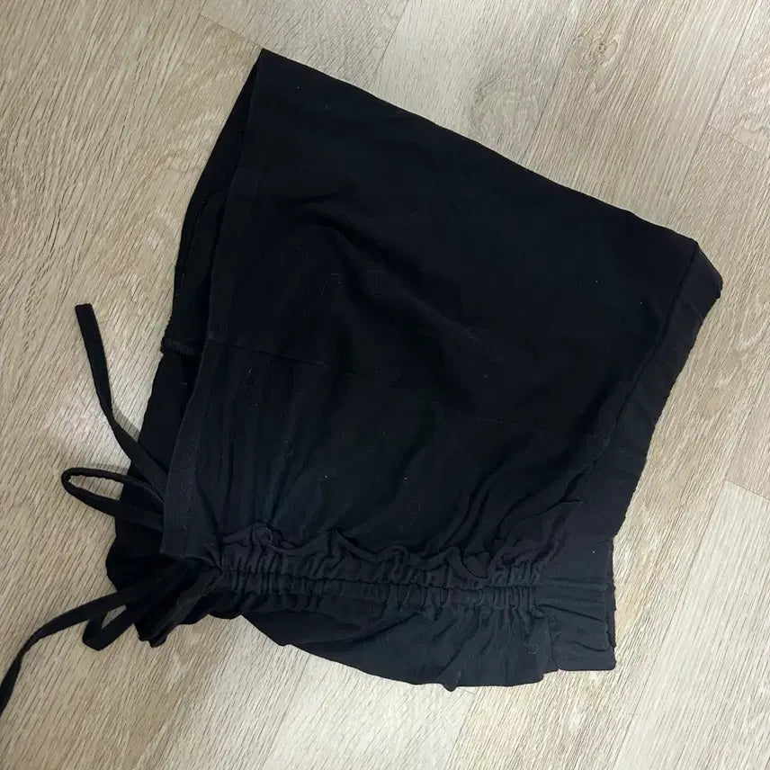 [BUNJANG] Black Shirring Mini Skirt / 블랙 셔링 미니스커트