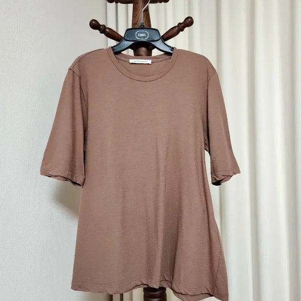 [BUNJANG] The CASHMERE Premium Back Logo Embroidered Cotton Short Sleeve T-Shirt / 한섬 더캐시미어 프리미엄 백로고 자수 코튼 반팔티