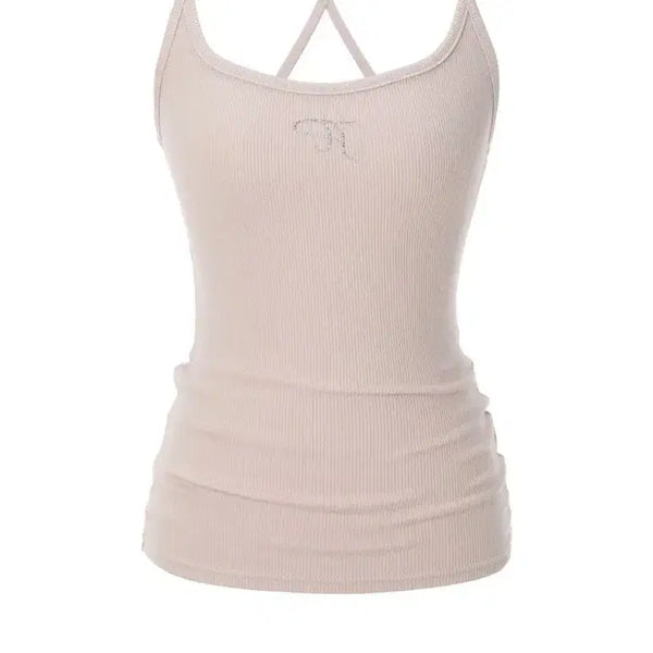 [BUNJANG] 3Times Jewel Cross Bag Tank Top Pink S / 쓰리타임즈 쥬얼 크로스 백 탱크탑 핑크 s