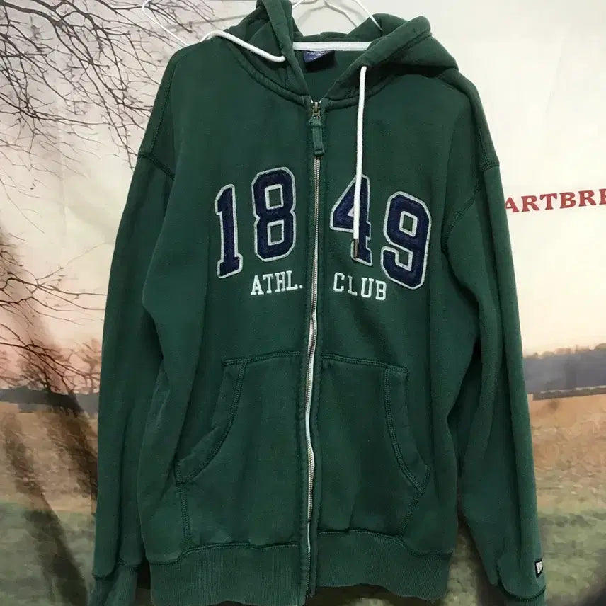 [BUNJANG] 1841 CLUB Athl. Green Hoodie Zip-up / 후아유