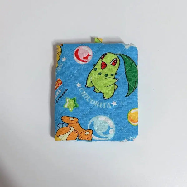 [BUNJANG] Pokemon Quilting Card Holder & Coin Purse featuring Chikorita, Pikachu, Wooper, and Piplup / 포켓몬스터 치코리타 피카츄 핑복 펭도리 퀄팅 퀄트 카드지갑 동전지갑