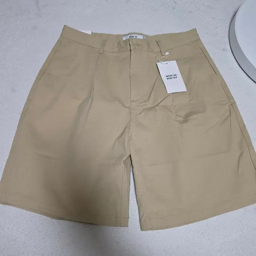 [BUNJANG] Work On Body Off Cotton Shorts Beige XL / 워크온바디오프 면반바지