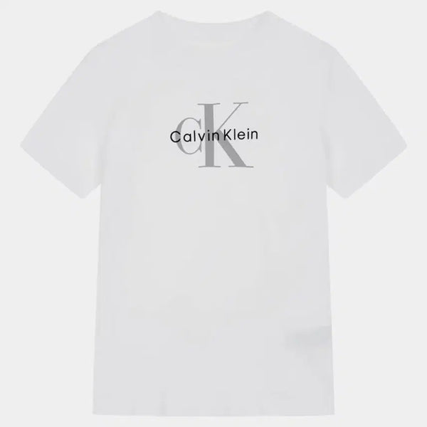 [BUNJANG] Calvin Klein Monogram Short Sleeve T-Shirt / 캘빈클라인 모노그램 반팔 티셔츠