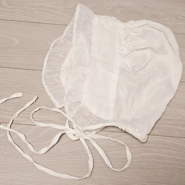 [BUNJANG] Jammie White Linen Bonnet / 잼머 화이트 린넨 보닛 보넷