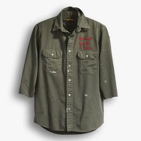 [BUNJANG] Levi's Vintage Clothing LVC Twill Tab Customized Painted Shirt M / 리바이스빈티지클로딩 LVC 트윌탭 커스터마이즈 페인팅 셔츠 M