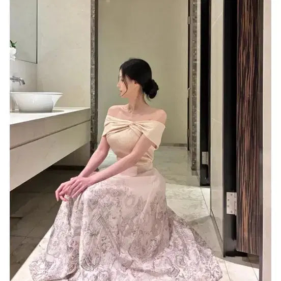 [BUNJANG] Imported Lamellose LB Flower Long Skirt / 수입 라멜로즈 lb 플라워 롱스커트