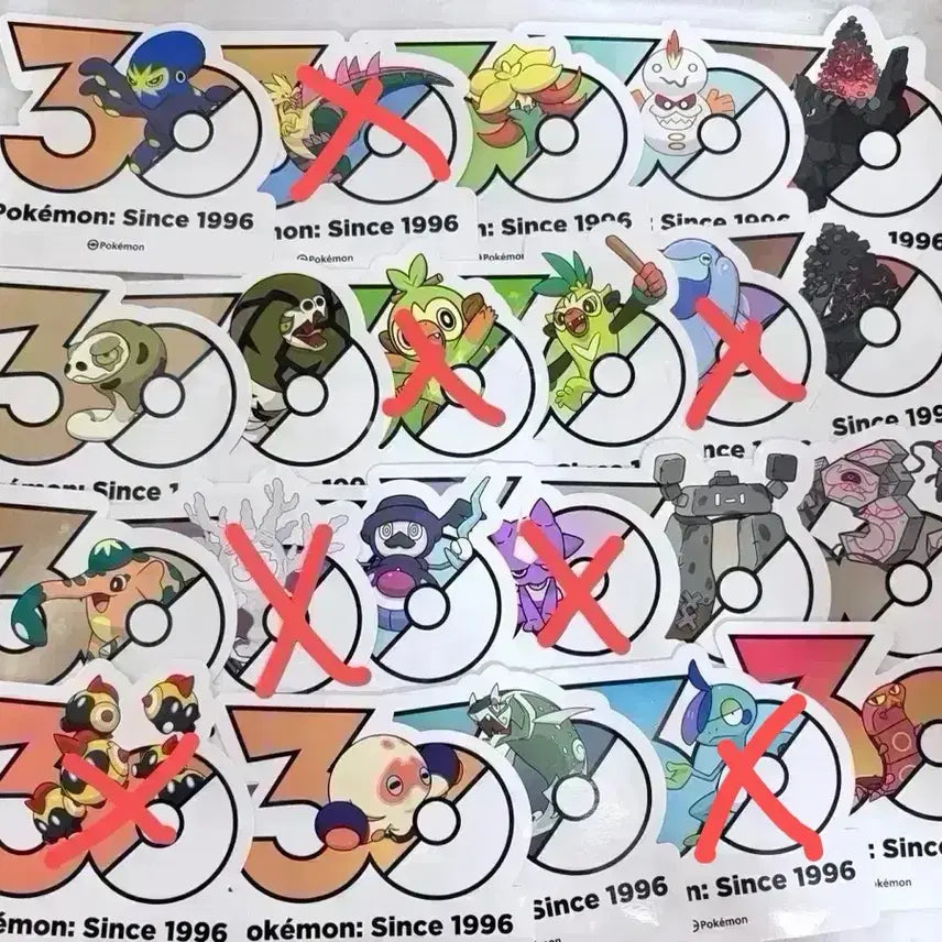 [BUNJANG] Pokemon 30th Anniversary Logo Sticker Set (Gen 8) / 원가양도] 포켓몬 30주년 로고스티커 8세대