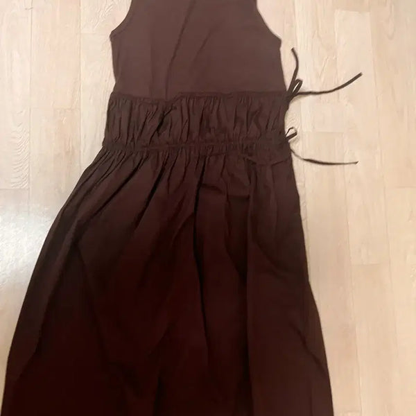 [BUNJANG] H&M Brown Shirring Long Dress / H&M 브러운 셔링 원피스 새상품