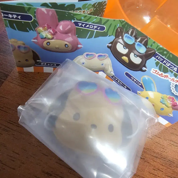 [BUNJANG] Sanrio Tanning Pochacco Gacha Mask Collection Beach Figure / 산리오 태닝 포챠코 포차코 가차 가면 컬렉션 노릇노릇 해변