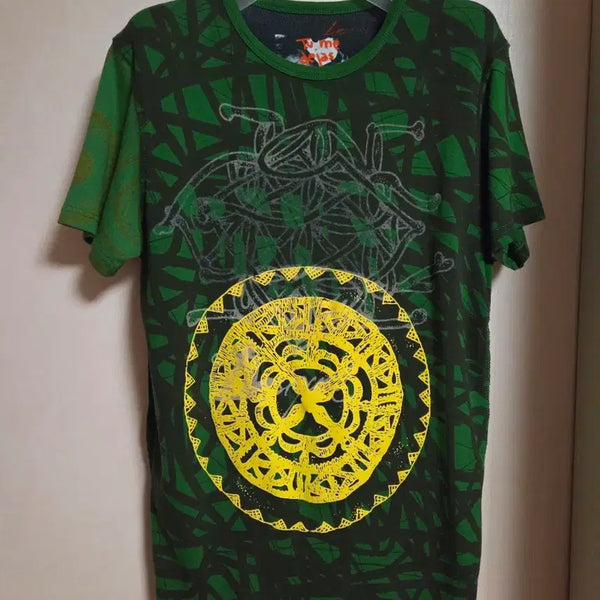 [BUNJANG] Desigual Green Print Short Sleeve T-Shirt / 데시구알  녹색 프린트 반팔 티셔츠