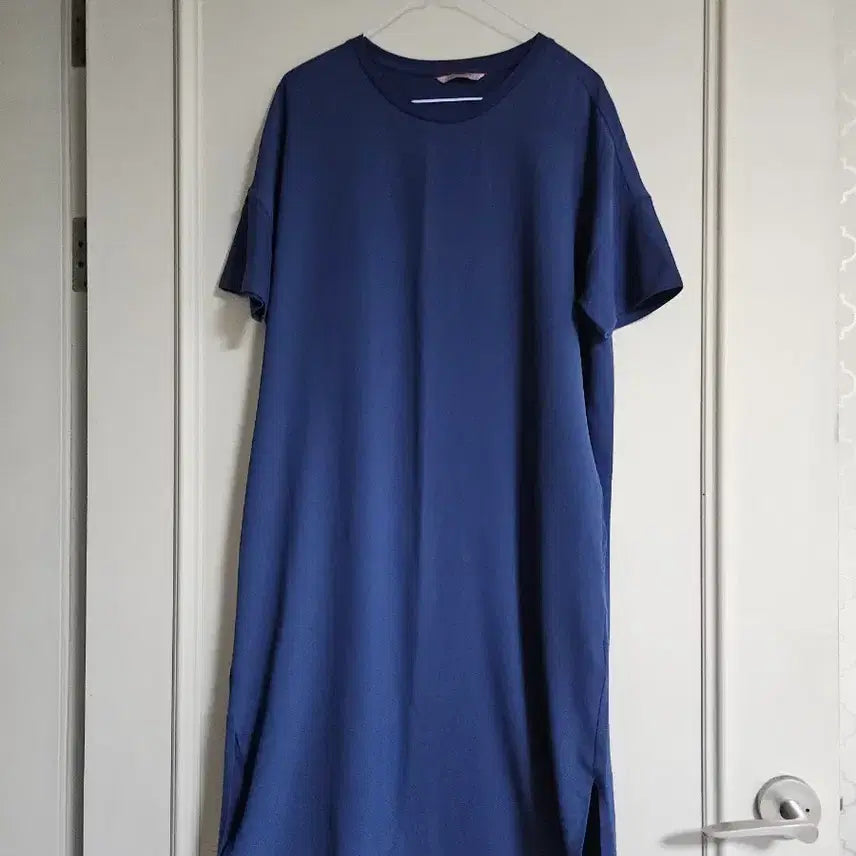 [BUNJANG] JISEN Women's Navy Short-Sleeve Dress / 지센 여성 네이비 반팔 원피스