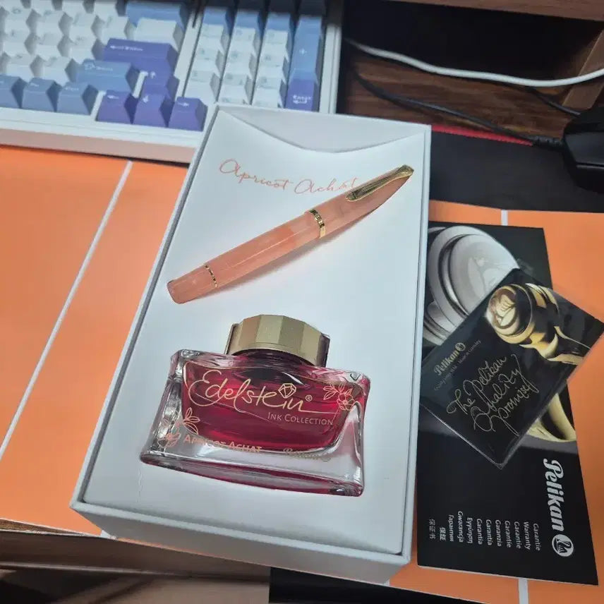 [BUNJANG] Pelikan M200 Apricot Gift Set (EF Fountain Pen + Ink) / 펠리칸 m200 아프리콧/애프리콧 기프트 세트(EF 만년필 + 잉크)