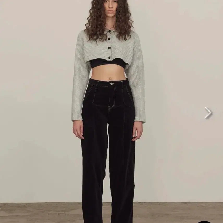 [BUNJANG] Diagonal Tuck Wide Velvet Pants / 다이애그널 턱 와이드 벨벳 팬츠 s