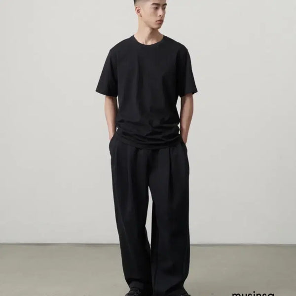 [BUNJANG] Musinsa Standard Double Knit Three-Tuck Wide Sweatpants L / 무신사 스탠다드 무탠다드 더블 니트 쓰리턱 와이드 라운지 스웨트 팬츠 L