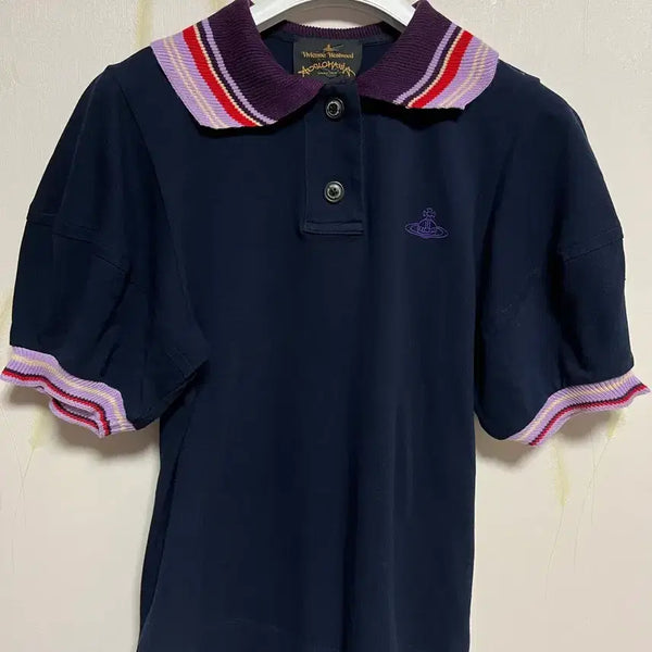 [BUNJANG] Vivienne Westwood Knit Collar Pique Short Sleeve Polo Shirt / 비비안웨스트우드 니트 카라 피케 반팔 38 골프
