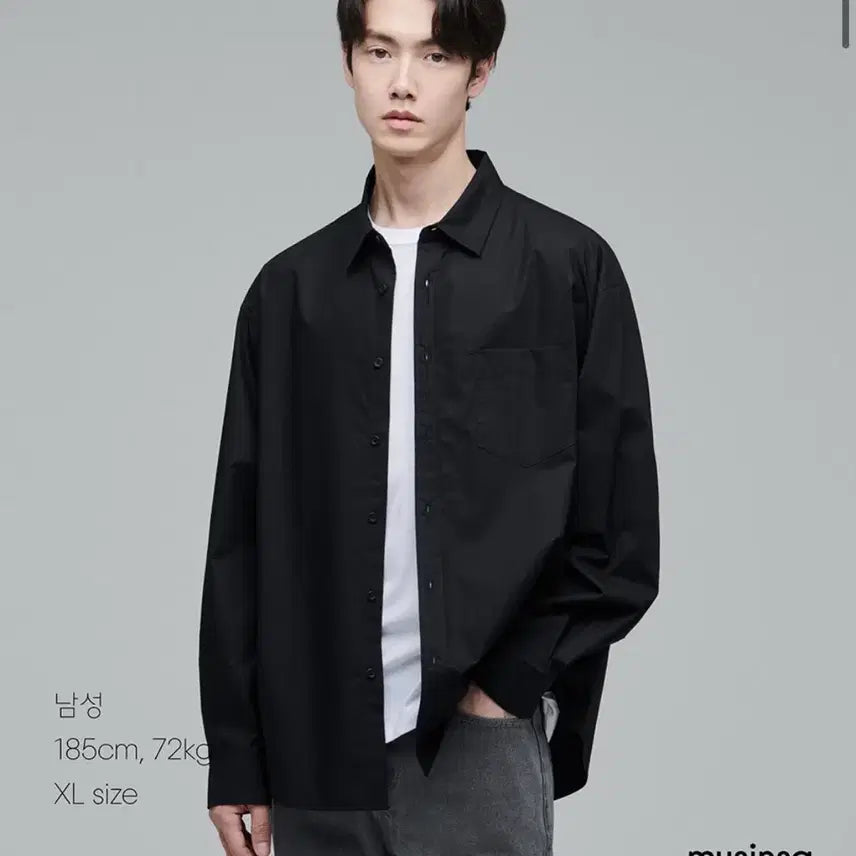 [BUNJANG] Musinsa Standard Oversized Poplin Shirt Black XL / 새상품) 무신사 스탠다드 무탠다드 오버사이즈 포플린 셔츠 블랙 XL