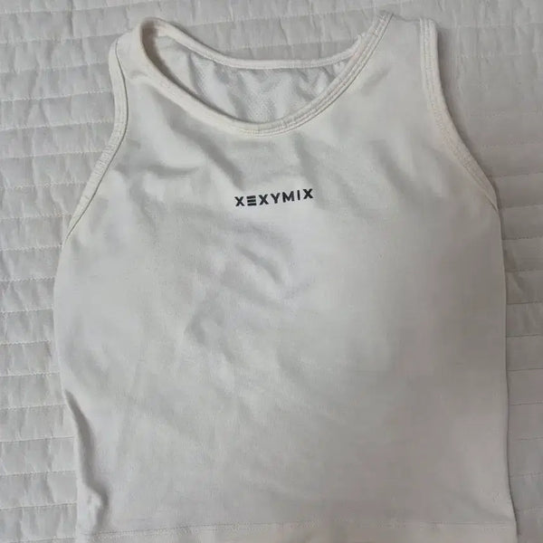 [BUNJANG] Xexymix Cropped Tank Top (White, Size S) / 젝시믹스 크롭탑 s