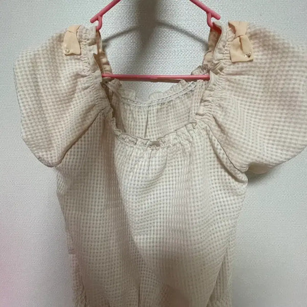 [BUNJANG] Vintage Apricot Pink Off-Shoulder Top / 일본 빈티지 살구핑크 오프숄더 탑