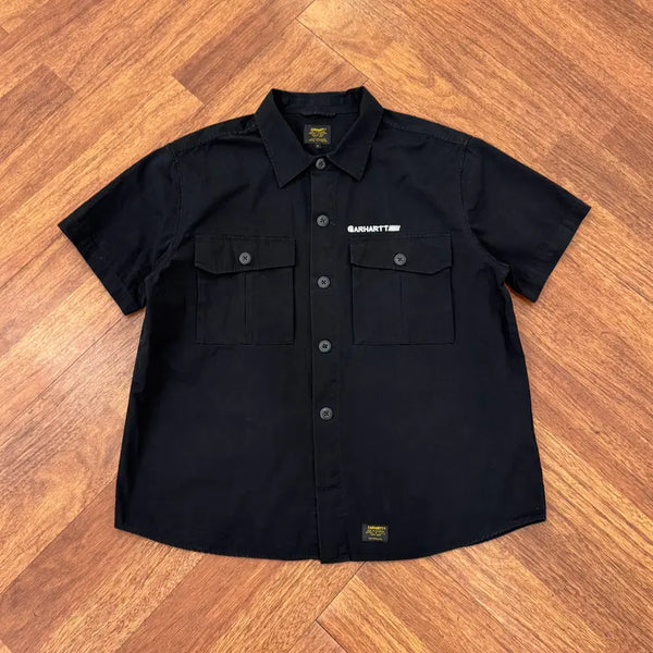 [BUNJANG] Carhartt WIP Barrack Short Sleeve Shirt Black / L 칼하트 WIP Barrack 반팔 블랙 셔츠