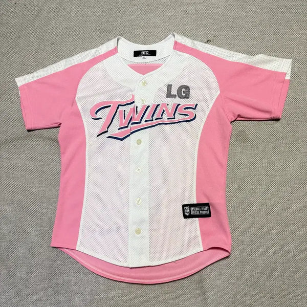 [BUNJANG] LG Twins Oh Ji-hwan Marked Pink Color Block Jersey / LG 트윈스 오지환 마킹 핑크 배색 유니폼