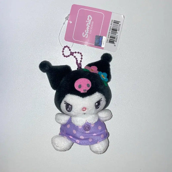 [BUNJANG] Sanrio Kuromi Retro Purple Polka Dot Dress Keyring / 정품 새상품)산리오 쿠로미 레트로 보라색 도트 원피스 인형 키링
